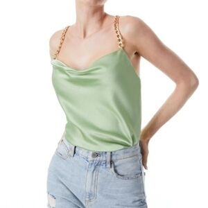 Alice and Olivia Seafoam Chain Strap Slip Tank